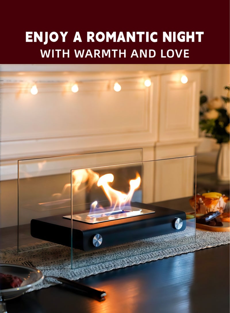 Portable Indoor & Outdoor Tabletop Fire Pit with Dancing Flames, Modern Design, and Robust Steel Base - Image 1